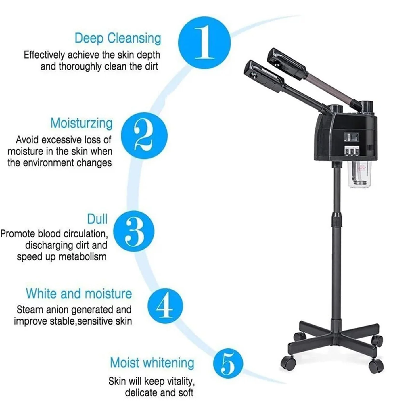 Eson Facial Steamer 800W Hot and Cold Ozone Evaporator Steam Sprayer - Image 11