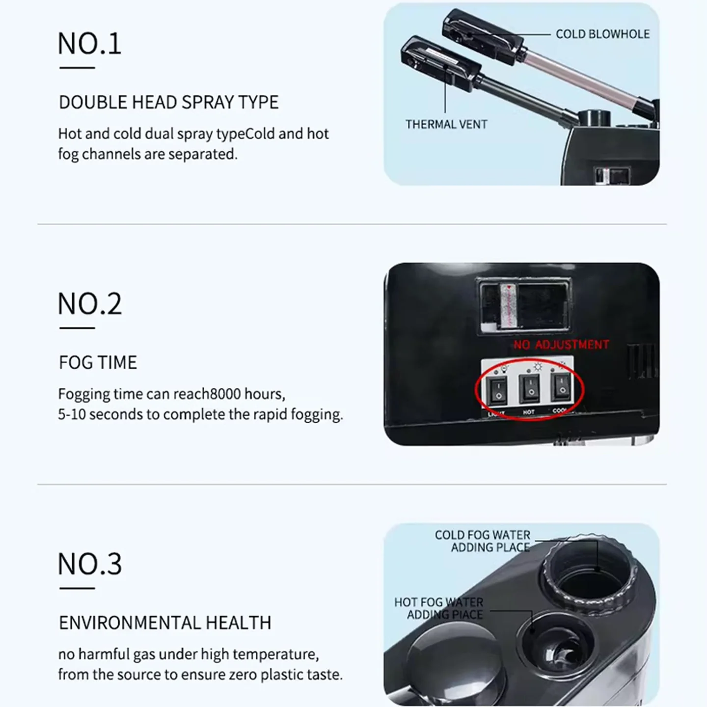 Eson Facial Steamer 800W Hot and Cold Ozone Evaporator Steam Sprayer - Image 8