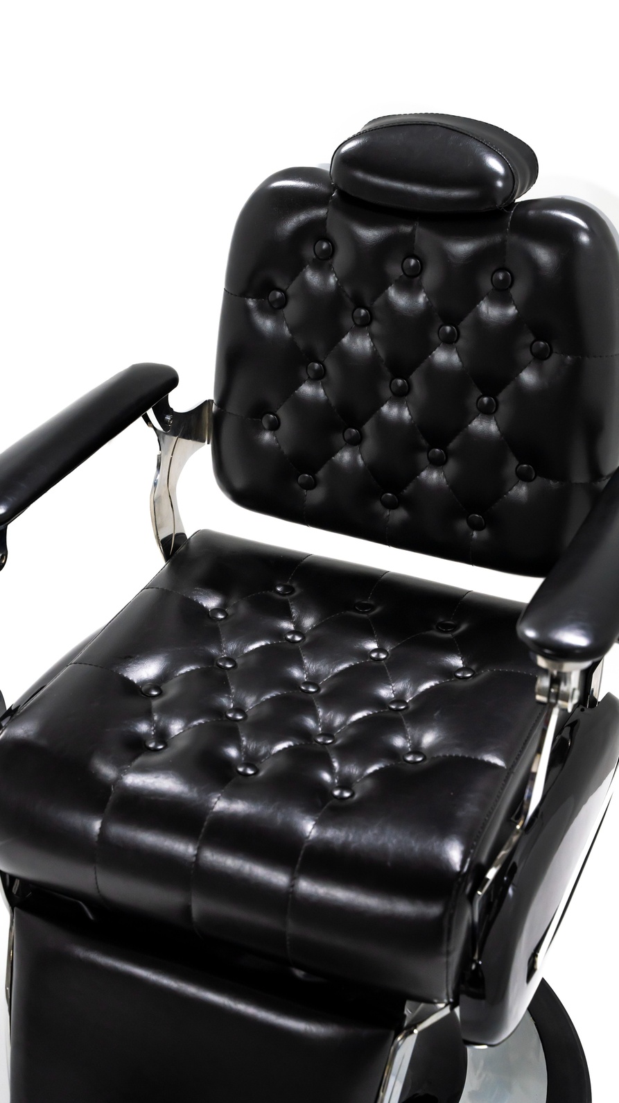 Classic Black Silver Reclining Hydraulic Barber Chair: Vintage Style Heavy Duty Salon Equipment - Image 2